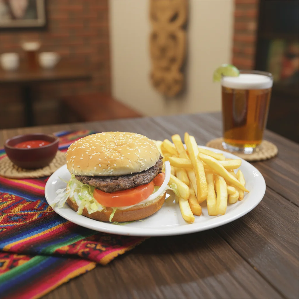 Hamburguesa con Papas | Hamburger with Fries